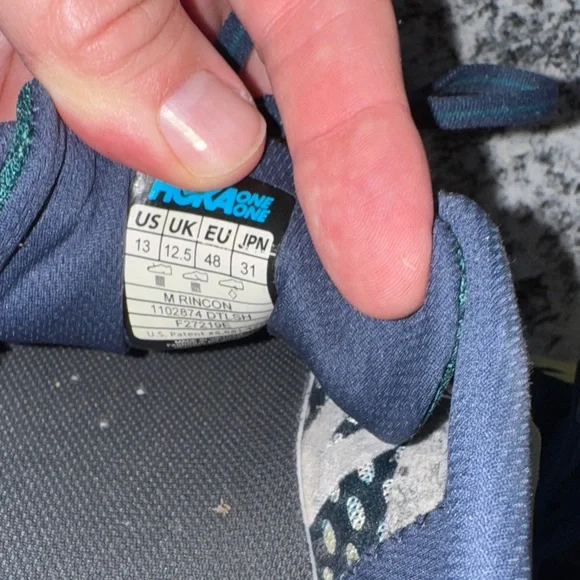 Men’s Hoka Rincon Athletic Shoes in Navy and Lime - Picture 5 of 9